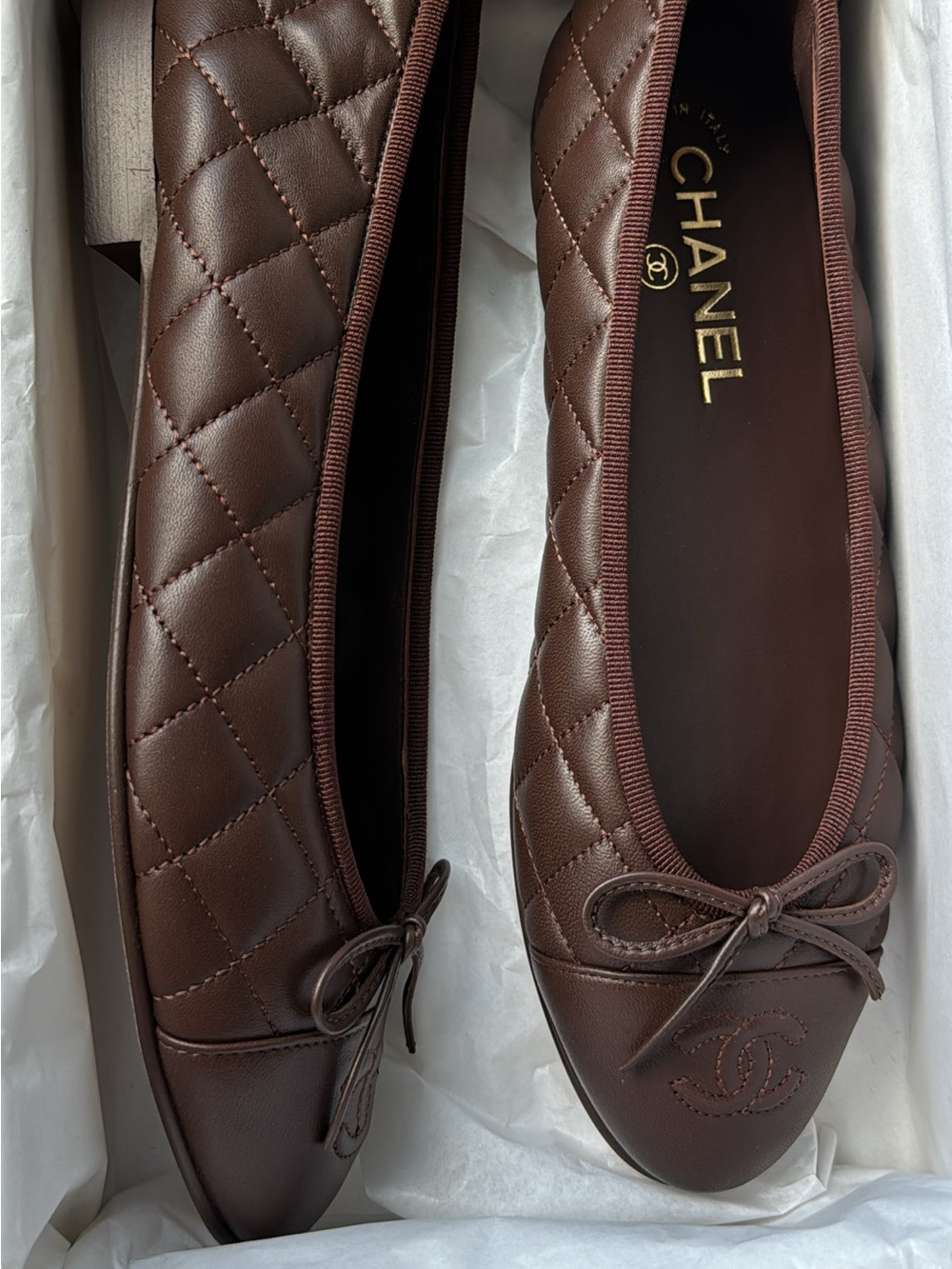 CHANEL Quilted brown Ballet - Picture 4 of 7